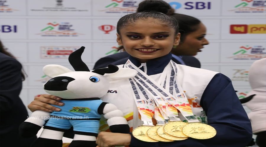 खेलो इंडिया युथ गेम्स2022; रिदमिक जिम्नॅस्टिक्स प्रकारात संयुक्ता काळे हिने तब्बल 5 सुवर्ण पदके पटकावून विक्रम